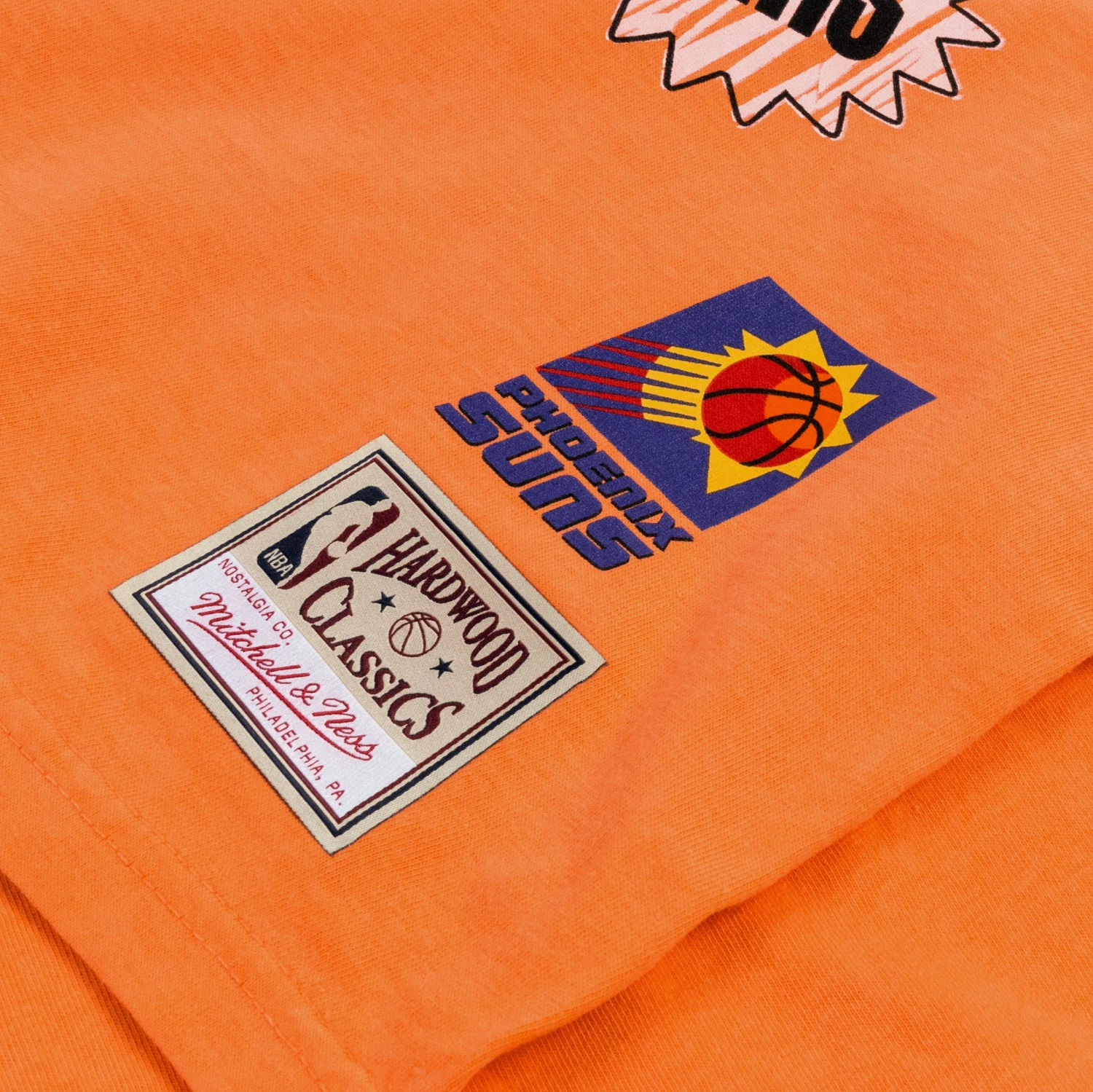 Mitchell & Ness Phoenix Suns Sidewalk Sketch Mens Long Sleeve Shirt (Orange) 2 Mitchell & Ness Phoenix Suns Sidewalk Sketch Mens Long Sleeve Shirt (Orange) - Image 2