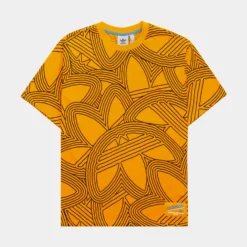 ADIDAS OAC All Over Print Tee Mens Tshirt (Yellow)