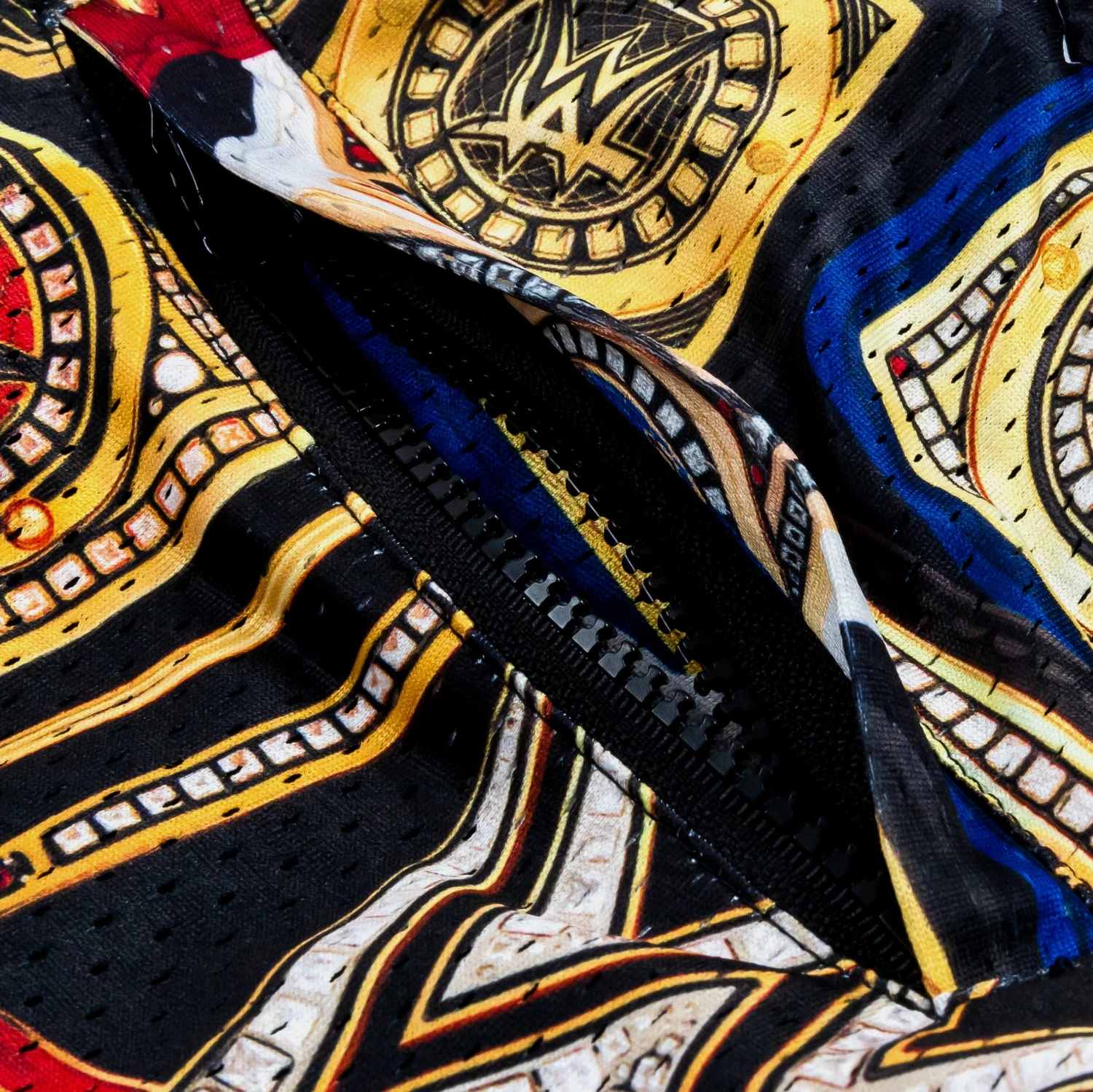 SP X WWE Championship Belts Mesh Mens Shorts (Gold/Blue) 3 SP X WWE Championship Belts Mesh Mens Shorts (Gold/Blue) - Image 3
