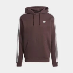 ADIDAS 3 Stripe Mens Hoodie (Brown)