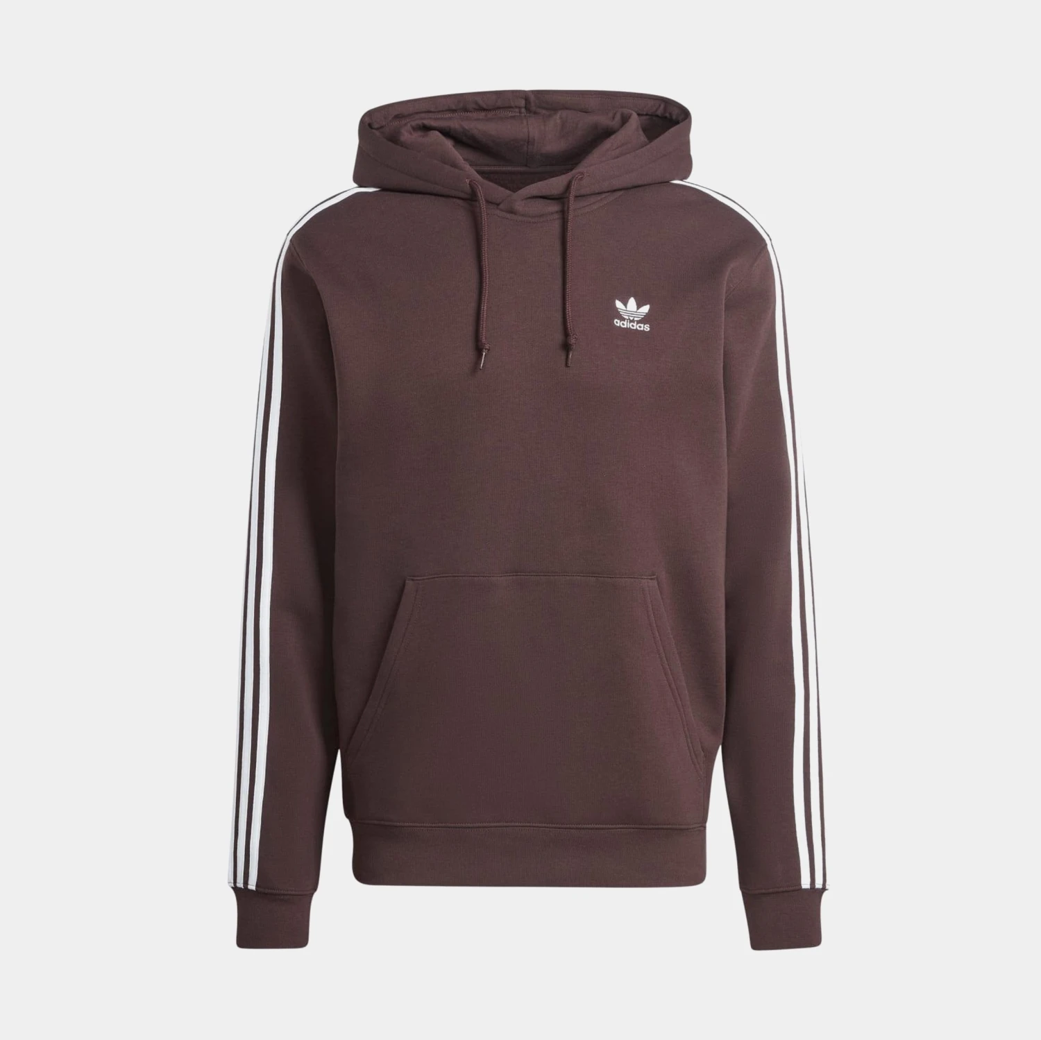 ADIDAS 3 Stripe Mens Hoodie (Brown) 1 ADIDAS 3 Stripe Mens Hoodie (Brown)