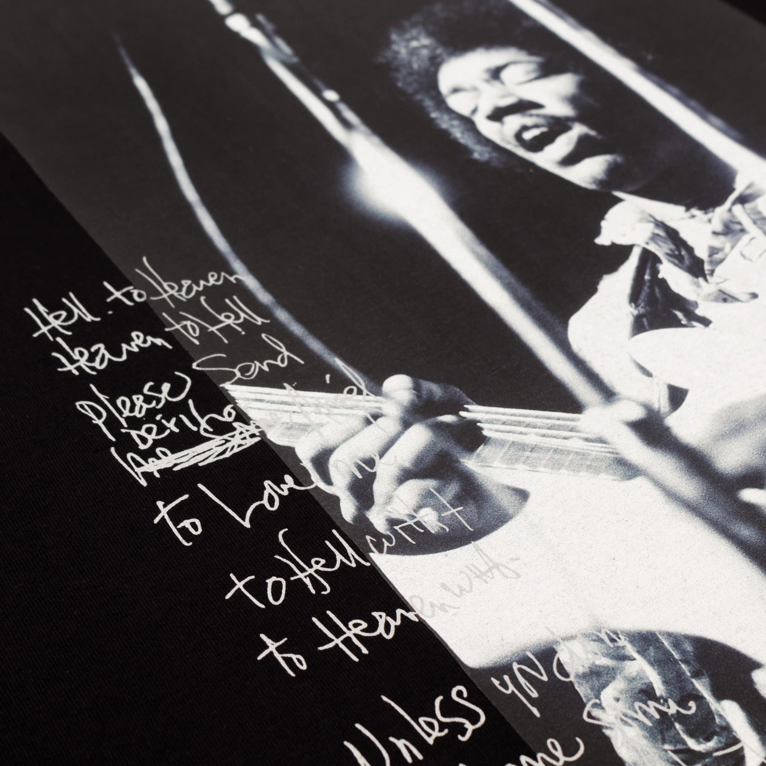 SP X Jimi Hendrix Stage Lyrics Mens Short Sleeve Shirt (Black) 3 SP X Jimi Hendrix Stage Lyrics Mens Short Sleeve Shirt (Black) - Image 3