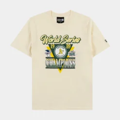 NEW ERA Oakland Athletics Mens Short Sleeve Shirt (Beige)