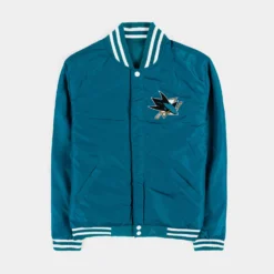 San Jose Sharks Reversible Letterman Mens Jacket (Teal/White) 8 San Jose Sharks Reversible Letterman Mens Jacket (Teal/White) -Simply Styled 2a9f50b6fc6cf618aac360f882a25baa