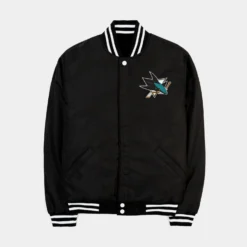 San Jose Sharks Reversible Letterman Mens Jacket (Black/White) -Simply Styled 4065b5c3106555f593e82f0c7678b301 98117384 38f4 40b8 b357 c61ca37de3ac