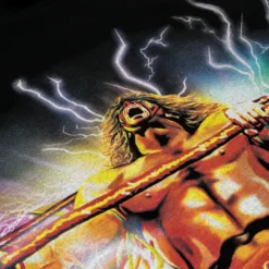 SP X WWE Ultimate Warrior Mens Short Sleeve Shirt (Black) -Simply Styled 45b2e120cae55f011ec04818672846a9