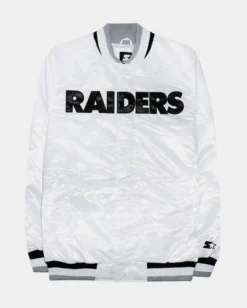 Raiders Letterman Jacket Mens Jacket (White/Black)