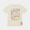 Mitchell & Ness Los Angeles Lakers Sidewalk Sketch Mens Short Sleeve Shirt (Beige/Purple)