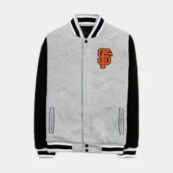 San Francisco Giants Reversible Letterman Mens Jacket (Black/Grey) -Simply Styled 6421a04602f3a59849676138180c16eb