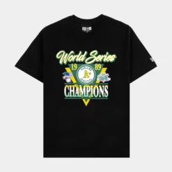 NEW ERA Oakland Athletics Mens Short Sleeve Shirt (Black)
