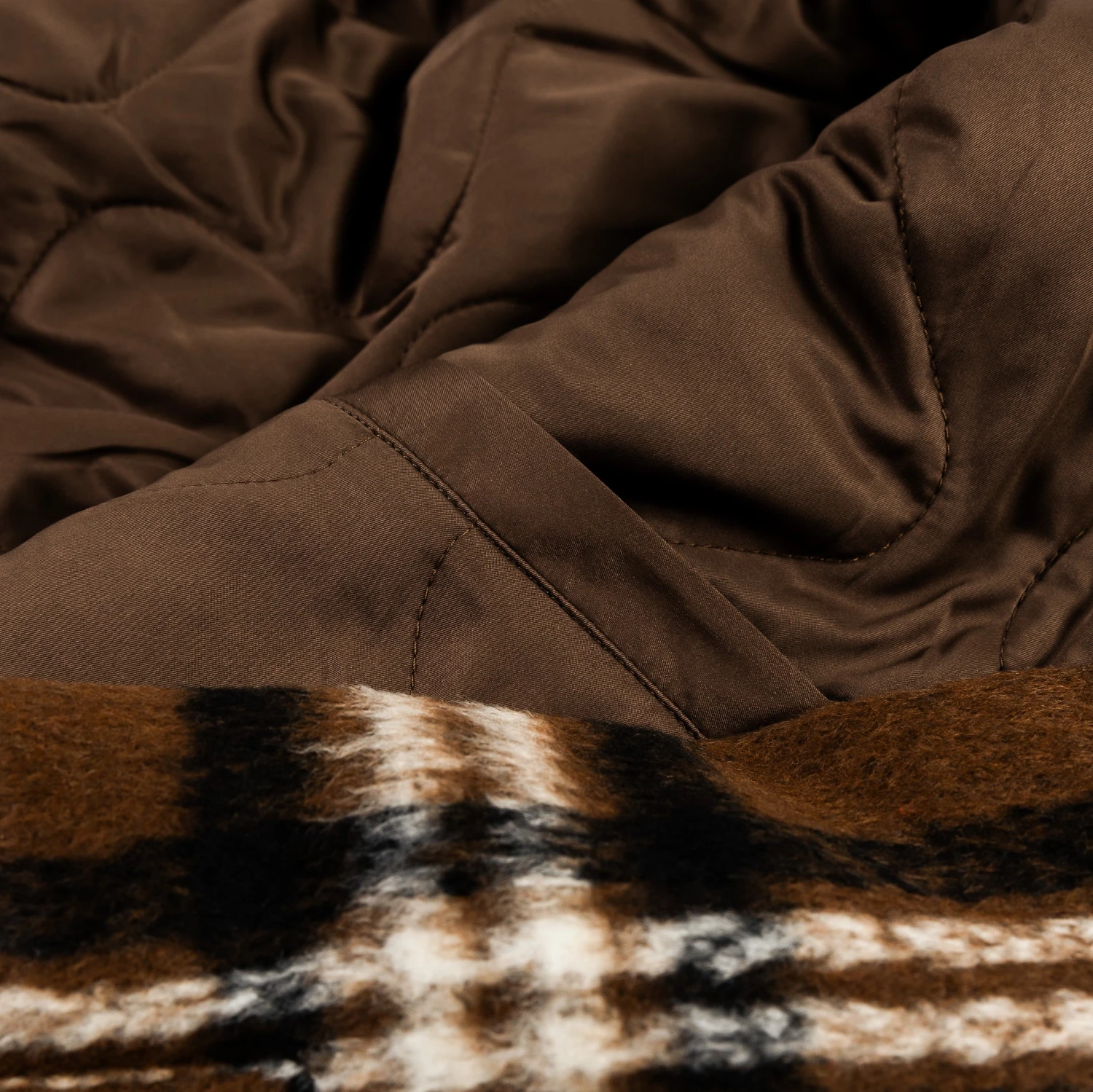 Plaid Mens Jacket (Brown/White) 3 Plaid Mens Jacket (Brown/White) - Image 3