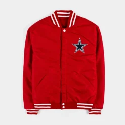 Dallas Cowboys Reversible Letterman Mens Jacket (Red/White) -Simply Styled 6e027362f3470f4e429ec08efa356396