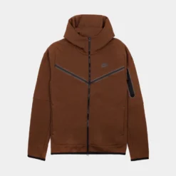 Nike Tech Fleece Full Zip Mens Hoodie (Brown)