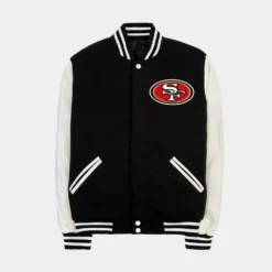 San Francisco 49ers Reversible Letterman Mens Jacket (Black/White) -Simply Styled 87df9f3acdf53992befcc2b01e6ad3b7 9984a68c edc7 4a74 b3da bec2581075f9