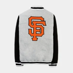 San Francisco Giants Reversible Letterman Mens Jacket (Black/Grey) -Simply Styled 8be32382fe8a31e2b56788c3e9159e70
