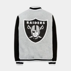 Las Vegas Raiders Reversible Letterman Mens Jacket (Black/Grey) -Simply Styled 8c772cae17c6fc3f7ed3bf4b2a627c6f