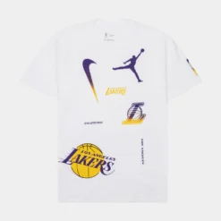 Nike Los Angeles Lakers Courtside Statement Mens Short Sleeve Shirt (White)