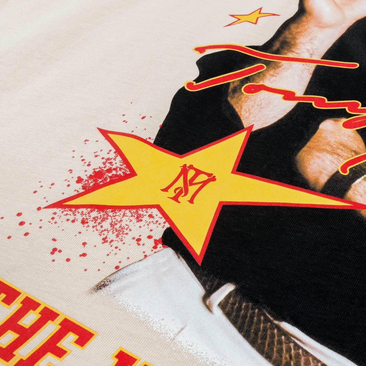 SP X Scarface Stars Mens Short Sleeve Shirt (Beige) 3 SP X Scarface Stars Mens Short Sleeve Shirt (Beige) - Image 3