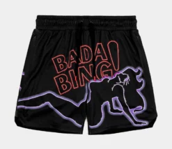 SP X The Sopranos Bada Bing Mesh Mens Shorts (Black)