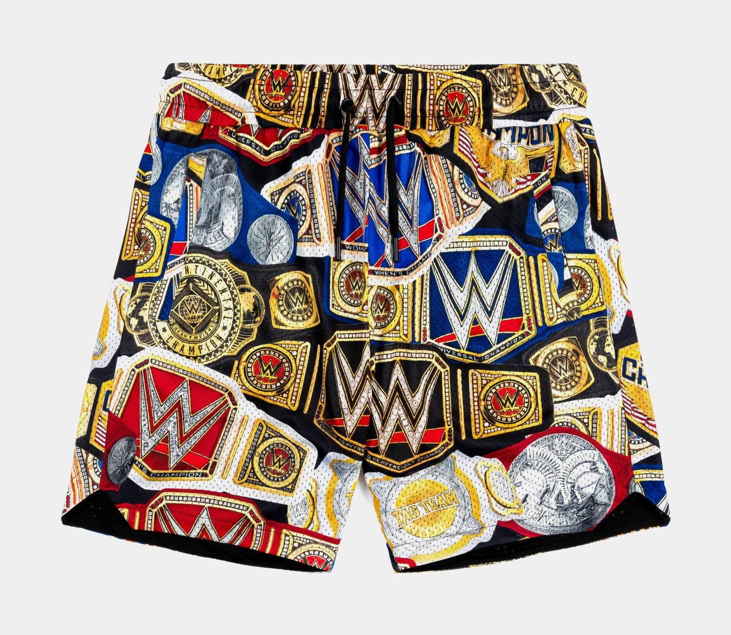 SP X WWE Championship Belts Mesh Mens Shorts (Gold/Blue) 1 SP X WWE Championship Belts Mesh Mens Shorts (Gold/Blue)