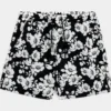 Florals Hybrid Mens Shorts (Black/White)