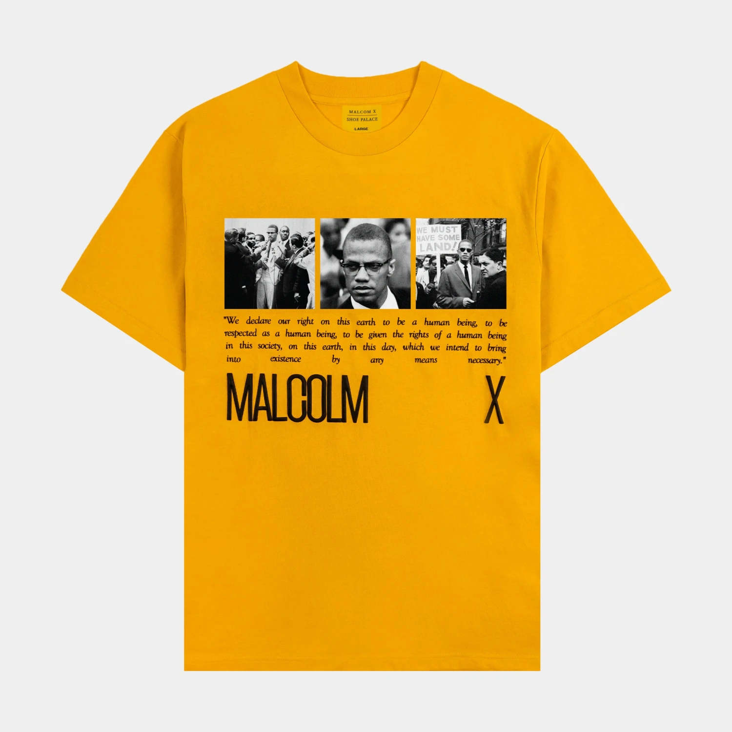 SP X Malcolm X Our Rights Mens Short Sleeve Shirt (Yellow) 1 SP X Malcolm X Our Rights Mens Short Sleeve Shirt (Yellow)