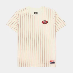 NEW ERA San Francisco 49ers Throwback Mens Short Sleeve Shirt (Beige/Red)