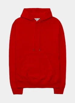 Fleece Hoodie Mens Hoodie (Red)