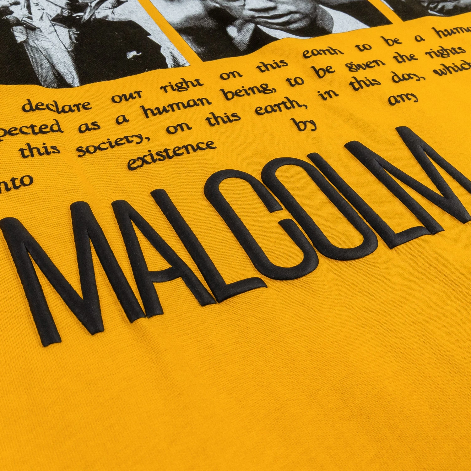 SP X Malcolm X Our Rights Mens Short Sleeve Shirt (Yellow) 3 SP X Malcolm X Our Rights Mens Short Sleeve Shirt (Yellow) - Image 3