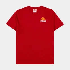 Kappa Authentic Ables Mens Short Sleeve Shirt (Red/Yellow)
