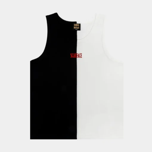 SP X Scarface Split Mens Tank Top (Black/White) -Simply Styled d456be9fb08fee179d014fee7457d25c