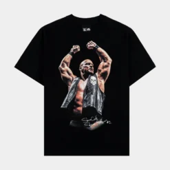 SP X WWE Stone Cold Steve Austin Washed Mens Short Sleeve Shirt (Black)