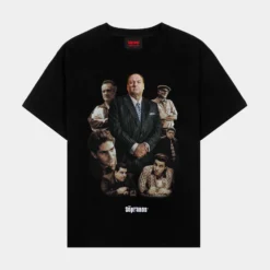 SP X The Sopranos Collage Mens Short Sleeve Shirt (Black)