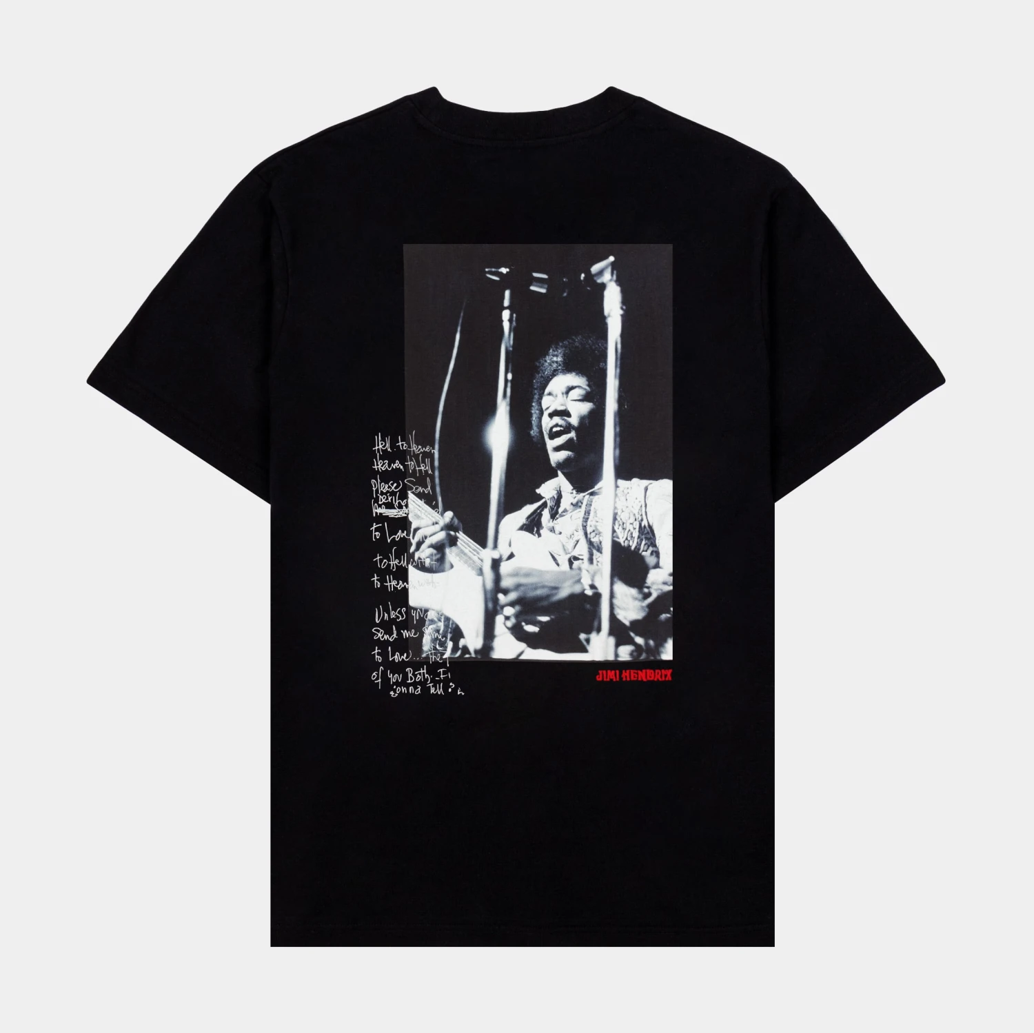 SP X Jimi Hendrix Stage Lyrics Mens Short Sleeve Shirt (Black) 2 SP X Jimi Hendrix Stage Lyrics Mens Short Sleeve Shirt (Black) - Image 2