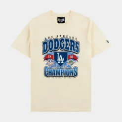 NEW ERA Los Angeles Dodgers Champions Mens Short Sleeve Shirt (Beige)