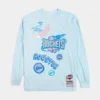 Mitchell & Ness Houston Rockets Sidewalk Sketch Mens Long Sleeve Shirt (Blue)