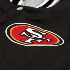San Francisco 49ers Reversible Letterman Mens Jacket (Black/Grey) -Simply Styled f024e7bf801541a36a4ec3a09d061b0c