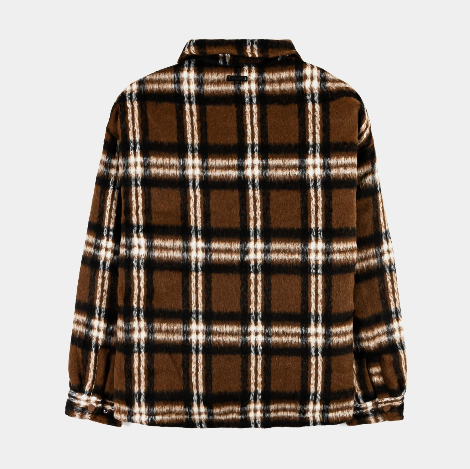 Plaid Mens Jacket (Brown/White) 2 Plaid Mens Jacket (Brown/White) - Image 2
