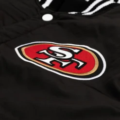 San Francisco 49ers Reversible Letterman Mens Jacket (Black/White) -Simply Styled f46ceafa4171fcba3773ee495fffb603 7d01e6f8 49f0 4966 96cc e4bc0c289d59